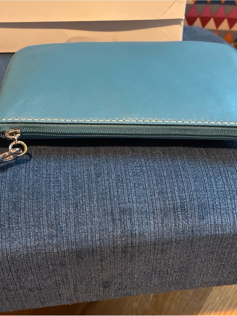 Coach vintage Hampton large leather wristlet in turquoise NWT F40873 - Picture 6 of 8